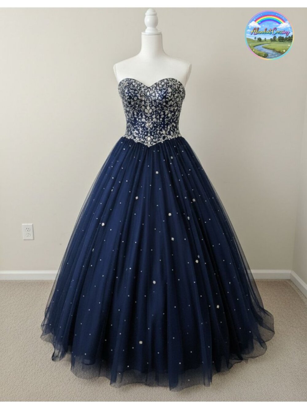 Likedpage Tulle Satin Ball Gown Sweetheart Lace Up Prom Quinceanera Dress
